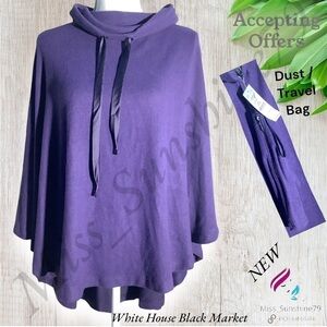 White House Black Market NEW - One Size - super soft poncho - deep amethyst